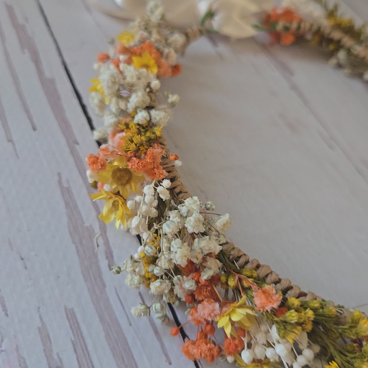 Yellow Orange Wildflower Crown,Flower Girl Crown