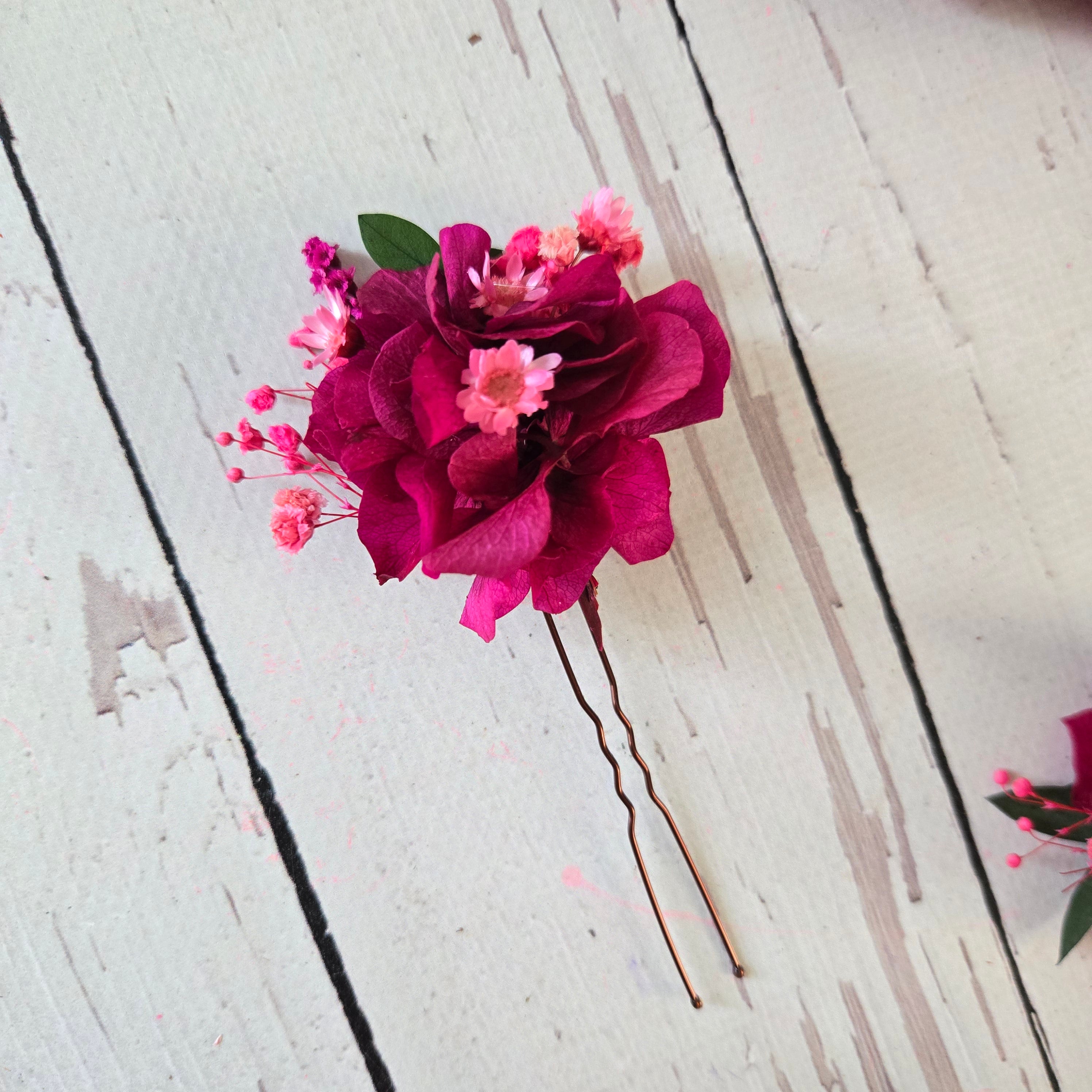 Magenta Boho Flower Crown,Mexican Folk Wedding  Accessory,For The Rustic Bride,Garden Wedding Headpiece