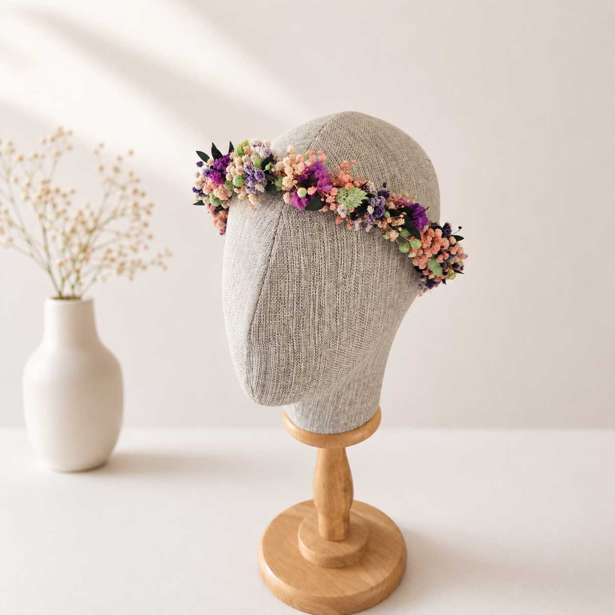 Rustic Wildflower Crown, Child Flower Girl Headpiece, Party Floral Halo
