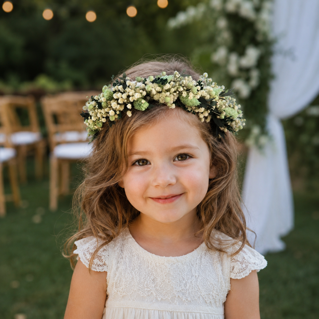 Sage Green Bridal Flower Crown, Rustic Garden Wedding Accessory