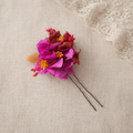 Red Fuchsia Orange Flower Hair Pins, Preserved Flower Hair Pins, Bridal Hair Accessories