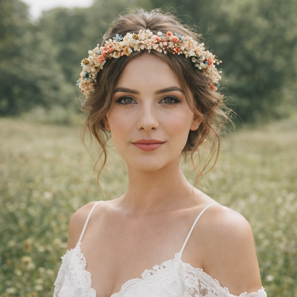 Wildflower Flower Girl Crown, Boho Floral Crown for Child, Junior Bridesmaid Crowns