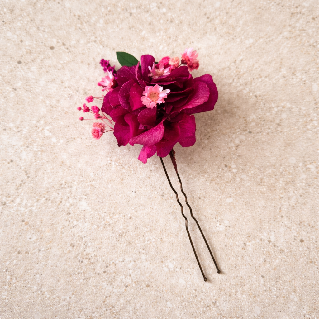Magenta Flower Crown for Bride, Boho Wedding Flower Crown
