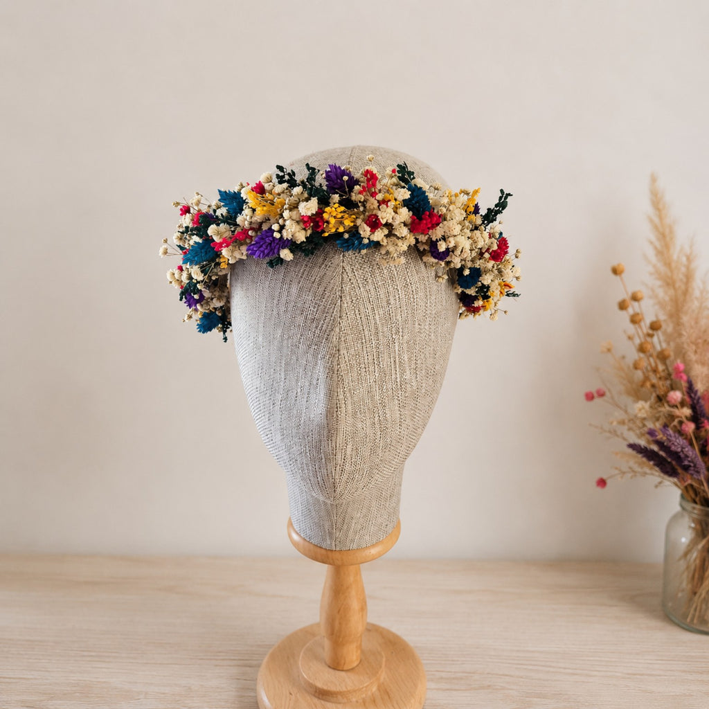 Wildflower Crown for Women, Garden Wedding Floral Crown