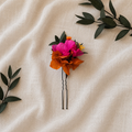 Fuchsia & Burnt Orange Wedding Hair Pin, Boho Bridal Floral Hair Accessories,