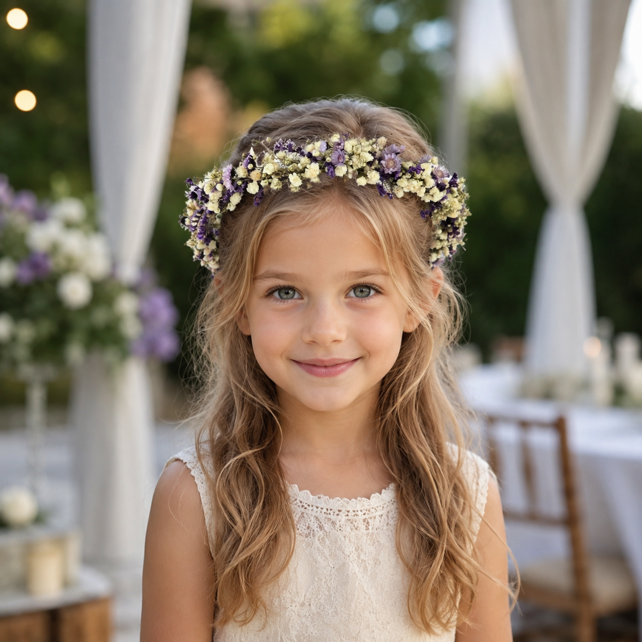 Purple Flower Girl Crown,Preserved Flower For Wedding