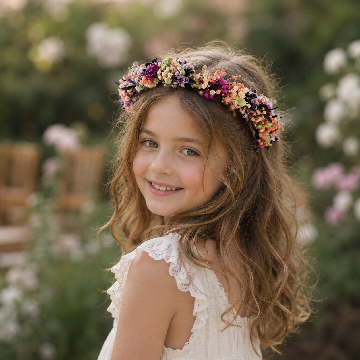 Rustikaler Wildblumen-Haarreif, Kopfschmuck für Blumenmädchen, Party-Blütenkranz