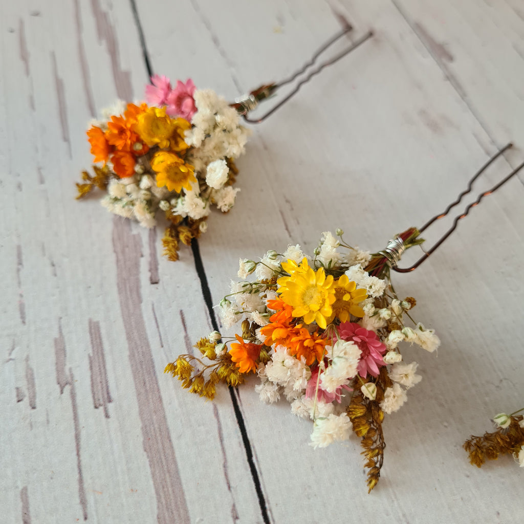 Wildflower Wedding Hair Pins: Boho Gypsophila Hair Clips