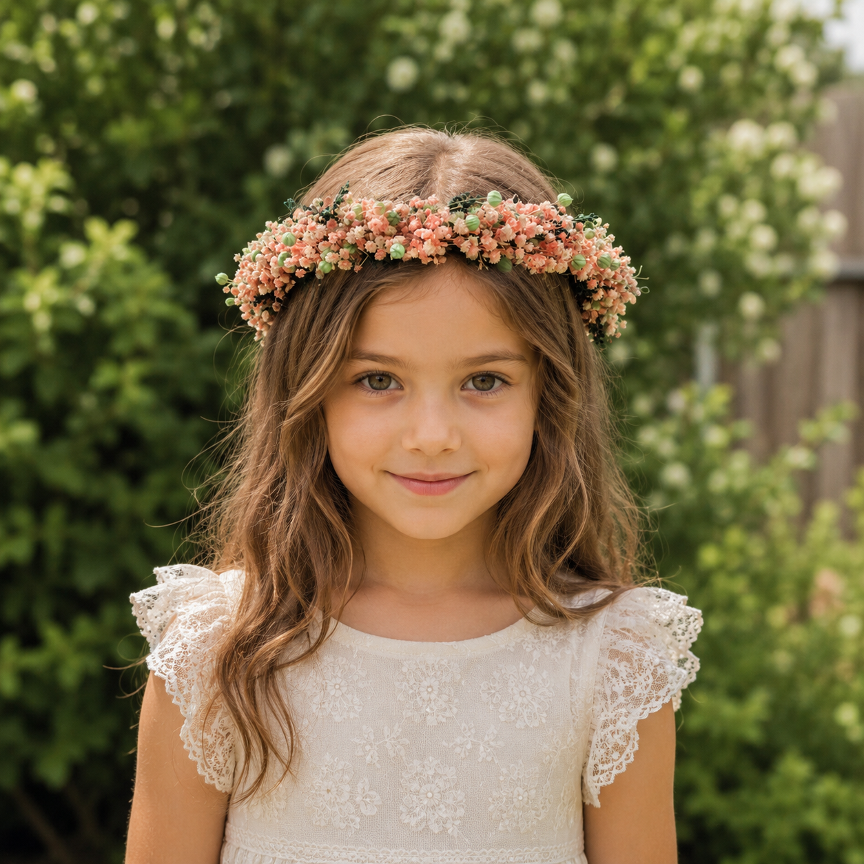 Dusty Pink Baby's Breath Flower Crown, Mint Green Wildflower Crown, Rustic Boho Bridal Headpiece
