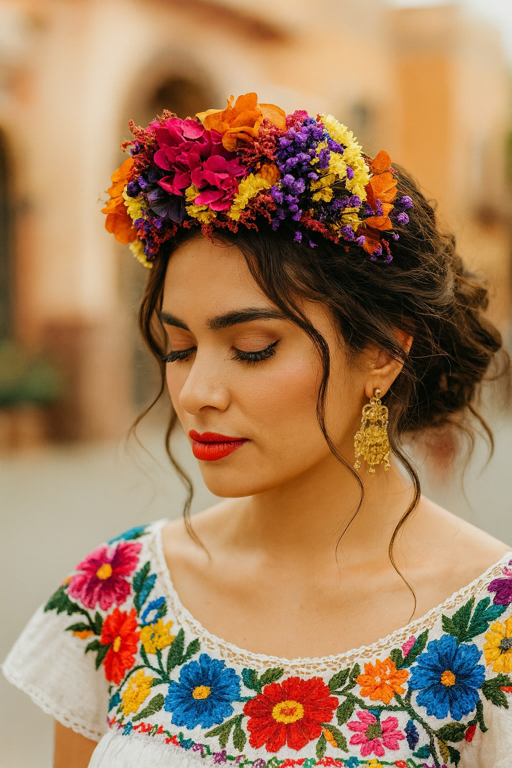 Colorful Boho Floral Headband – Handmade Dried Flower Hair Accessory – Festival, Bridal Shower, Garden Wedding