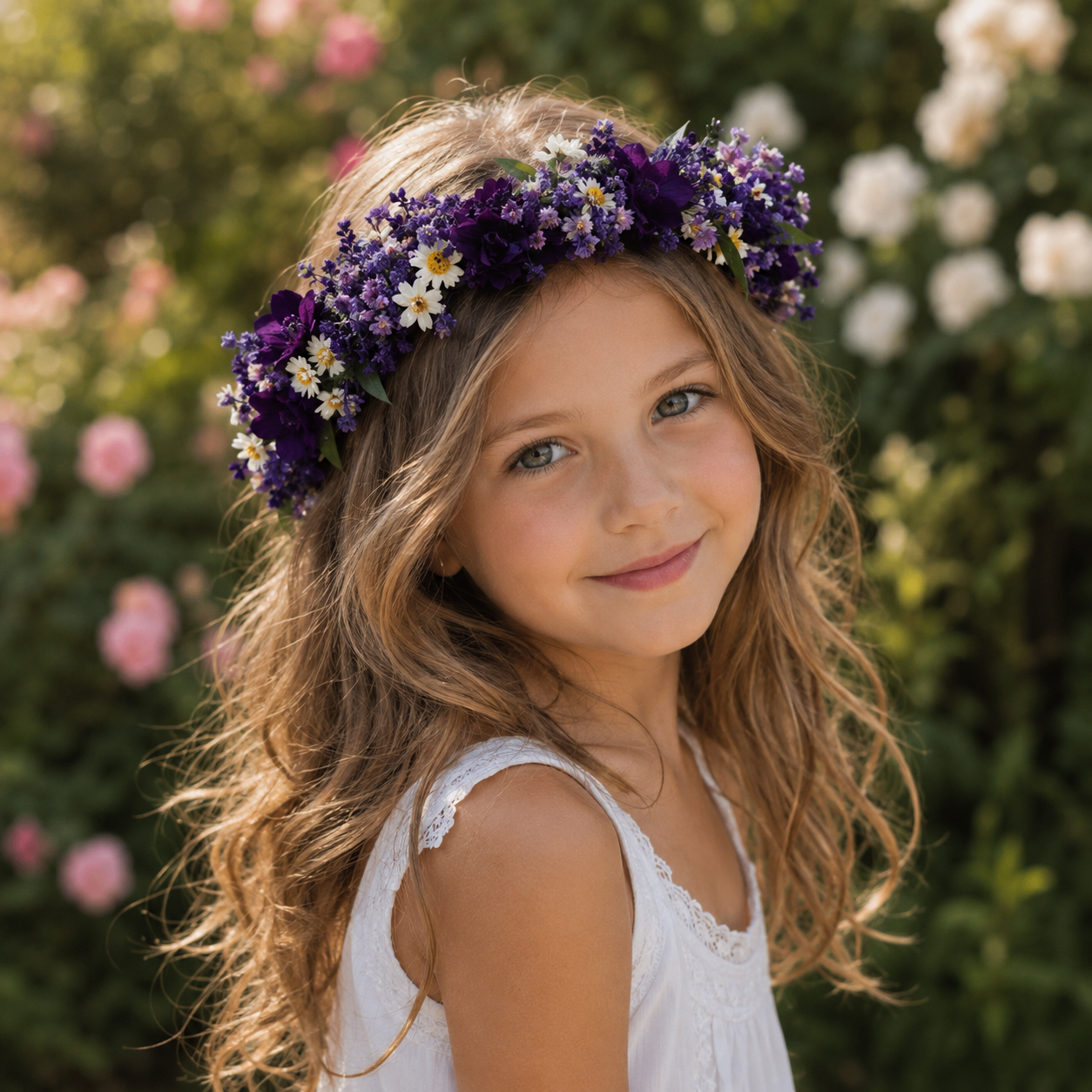 Purple Dried Flower Crown, Boho Floral Hair Wreath: Festival & Bridesmaids