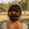 Colorful Dried Flower Hair Pins, Rustic Bridal Accessories, Wildflower Wedding Hair Pin