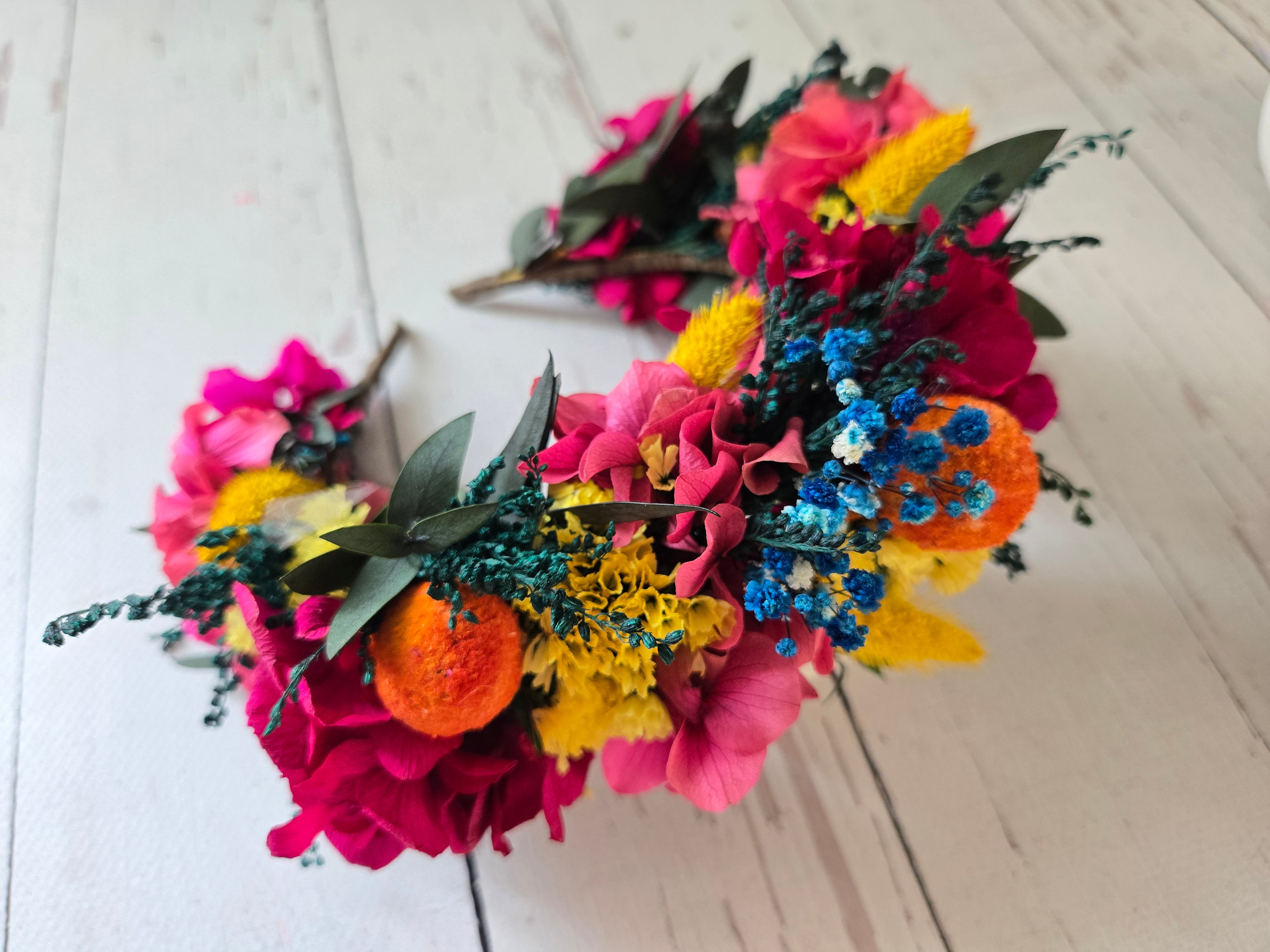 Colorful Floral Headpiece, Festival Flower Crown:Mexican Wedding Headband
