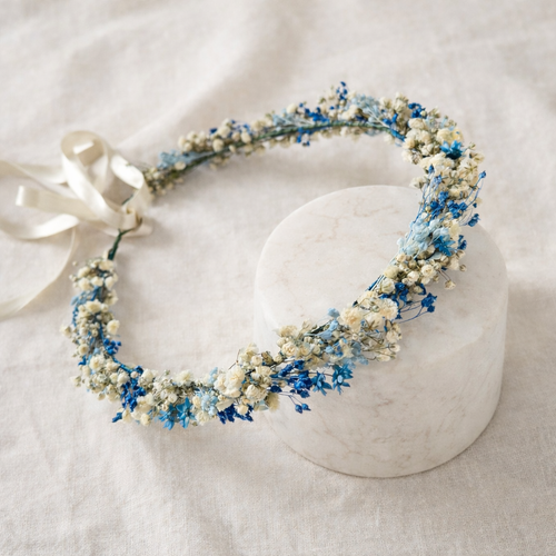 Blue Wildflower  Girl Crown , Child Bridesmaid Crowns