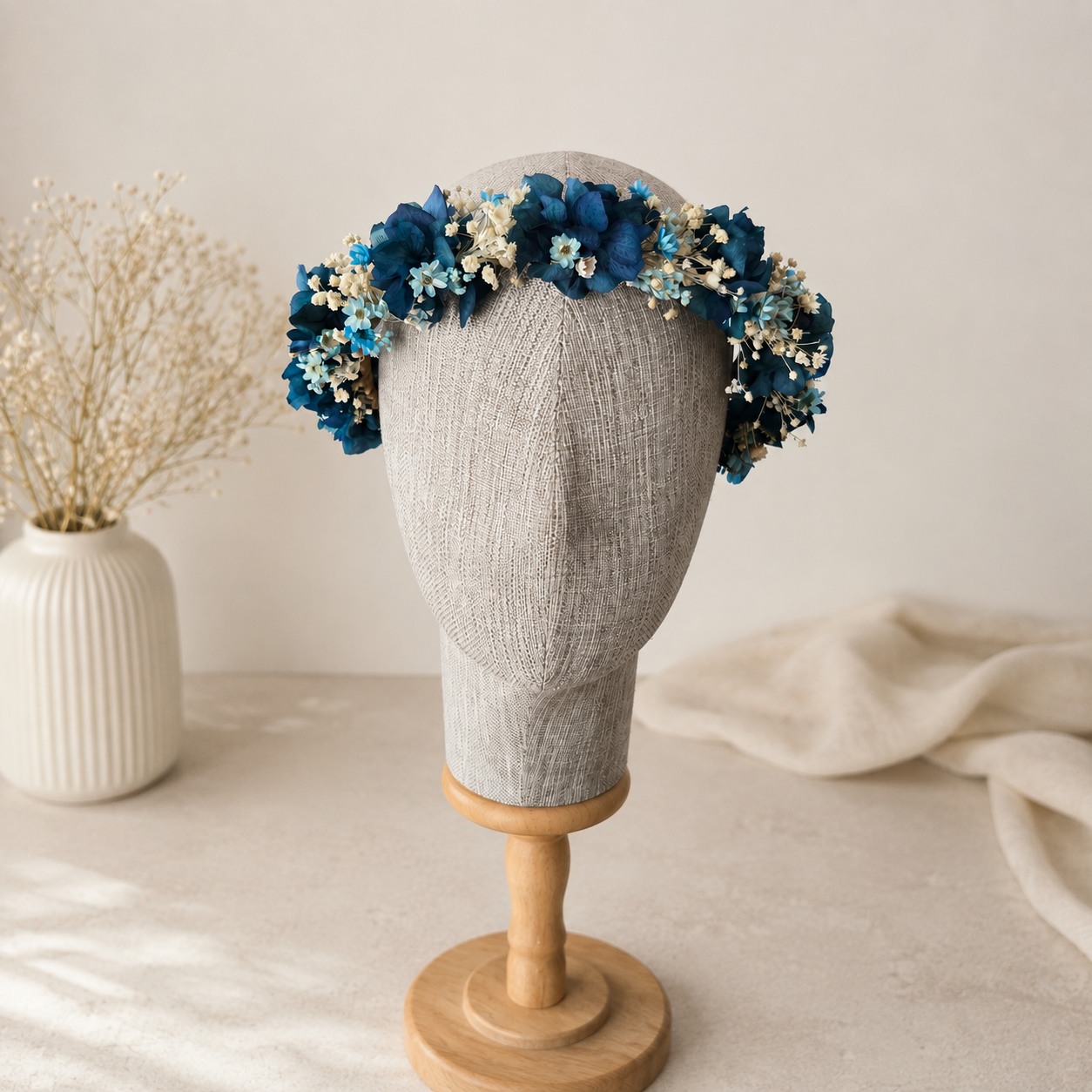 Navy Blue Flower Girl Crown, Bridesmaid Flower Crown