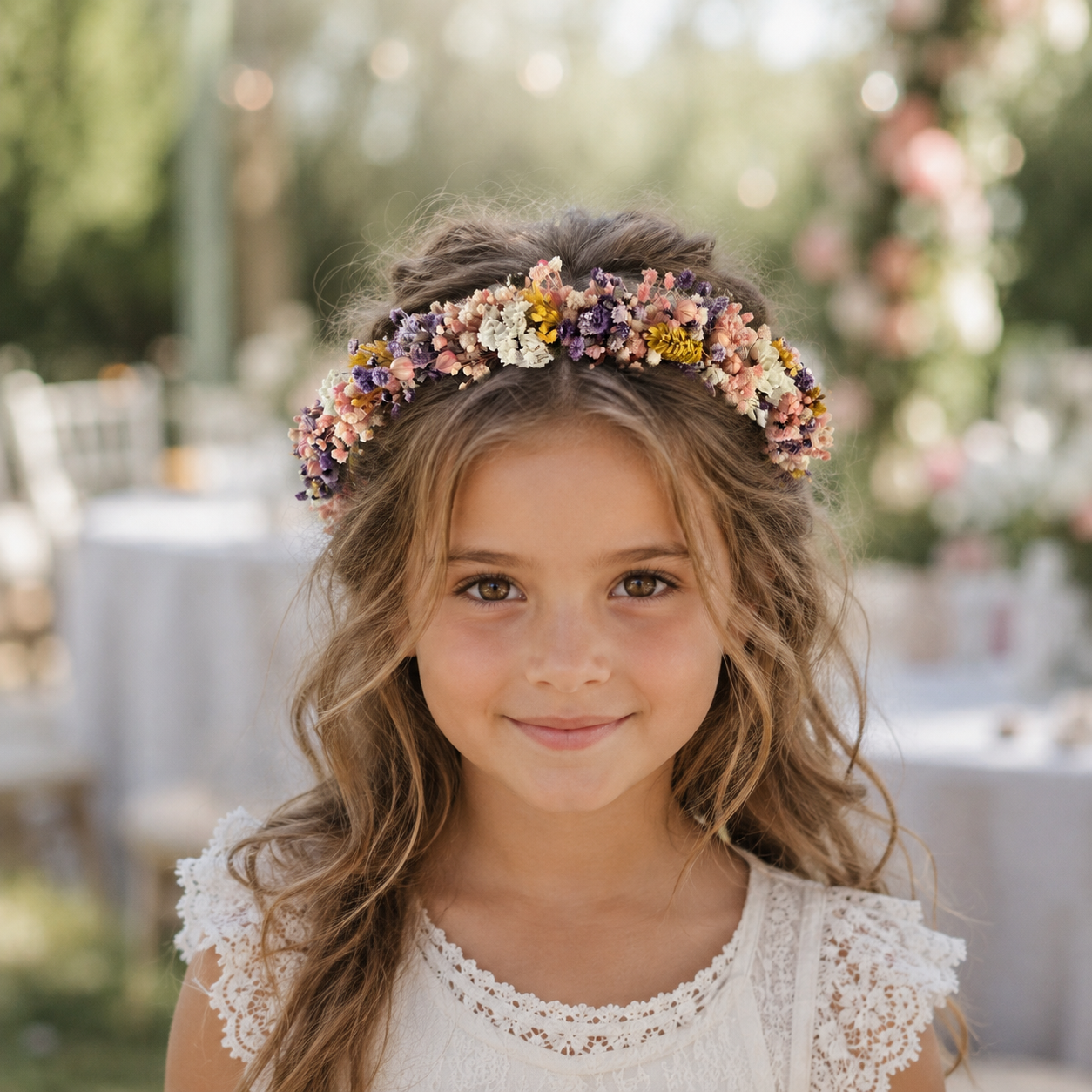 Wildflower Flower Girl Crown, Boho Floral Crown for Child, Rustic  Headpiece, Junior Bridesmaid Crowns