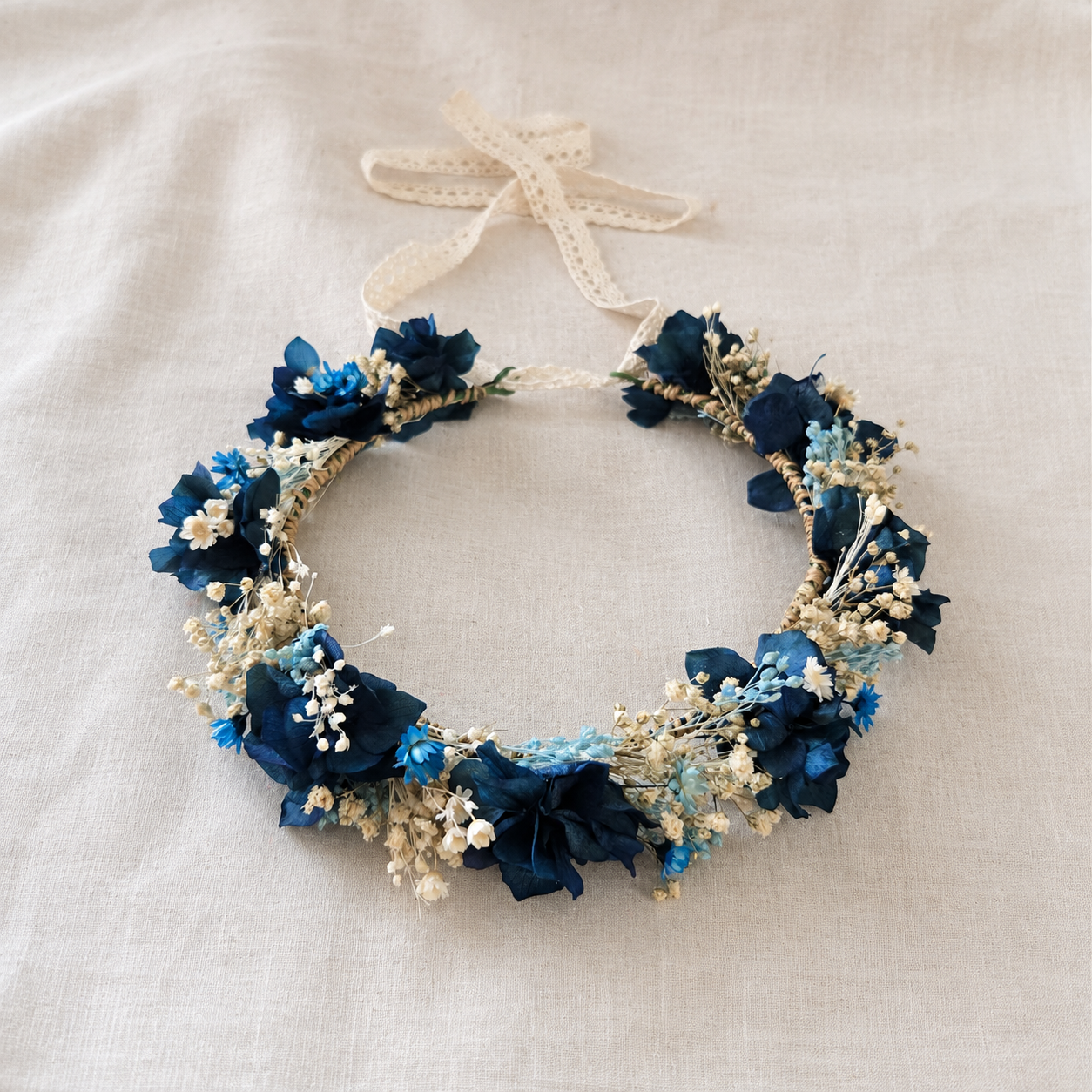 Navy Blue Flower Girl Crown, Bridesmaid Flower Crown