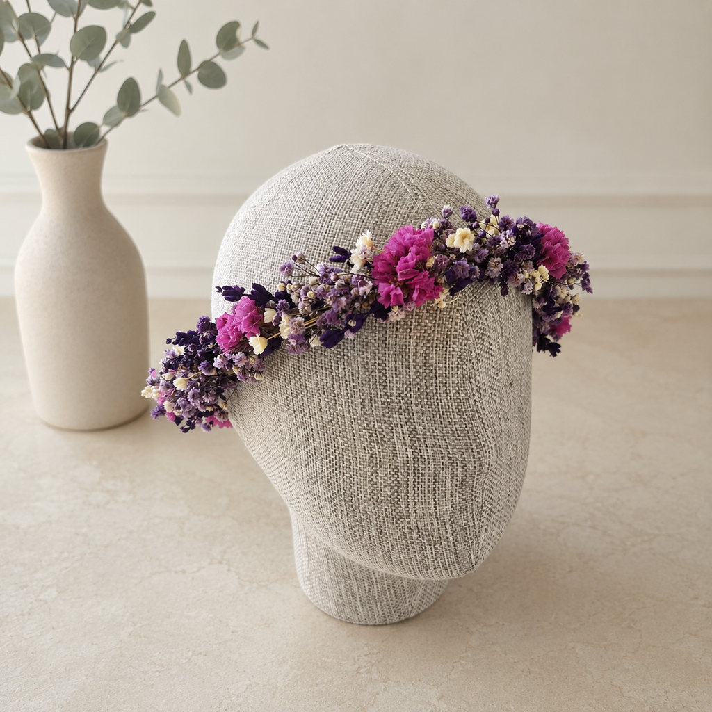 Purple Wildflower Crown,Purple Garden Wedding Crown