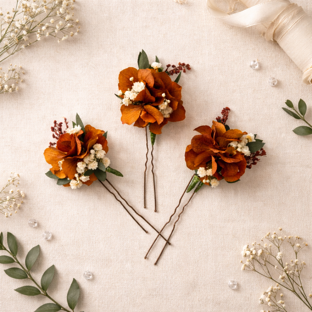 Burnt Orange Dried Flower Groom Boutonniere,Groom Buttonhole,