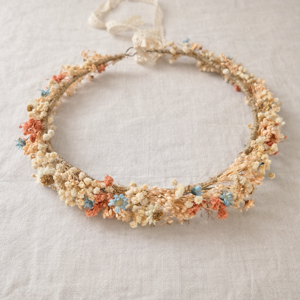 Wildflower Flower Girl Crown, Boho Floral Crown for Child, Junior Bridesmaid Crowns