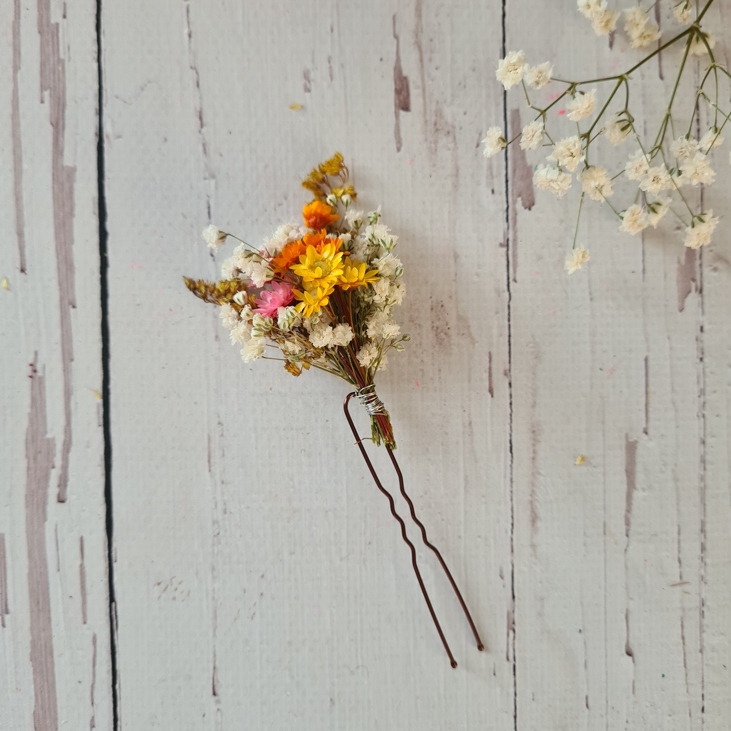 Wildflower Wedding Hair Pins: Boho Gypsophila Hair Clips