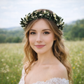 Handmade Eucalyptus Baby's Breath Floral Crown, Boho Wedding Headpiece,Bridesmaid Flower Set
