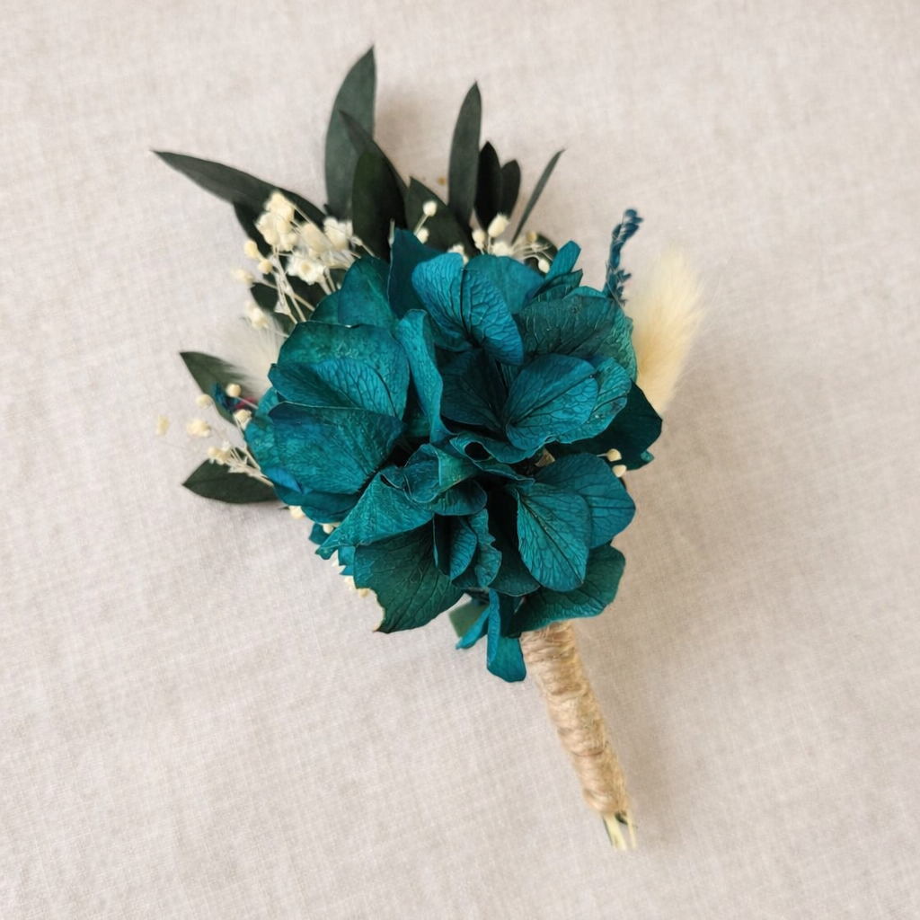 Teal Floral Hair Pins: Boho Wedding Hair Accessories