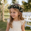 Dark Green Eucalyptus Flower Girl Crown, Woodland Wedding Crown, Junior Bridesmaid Headpiece