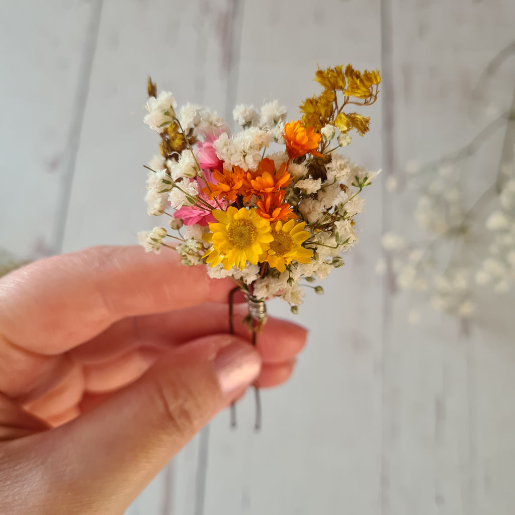 Wildflower Wedding Hair Pins: Boho Gypsophila Hair Clips