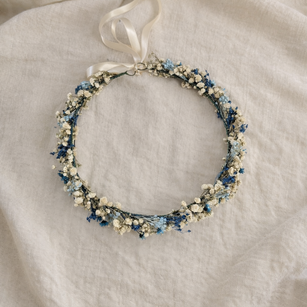 Blue Wildflower  Girl Crown , Child Bridesmaid Crowns