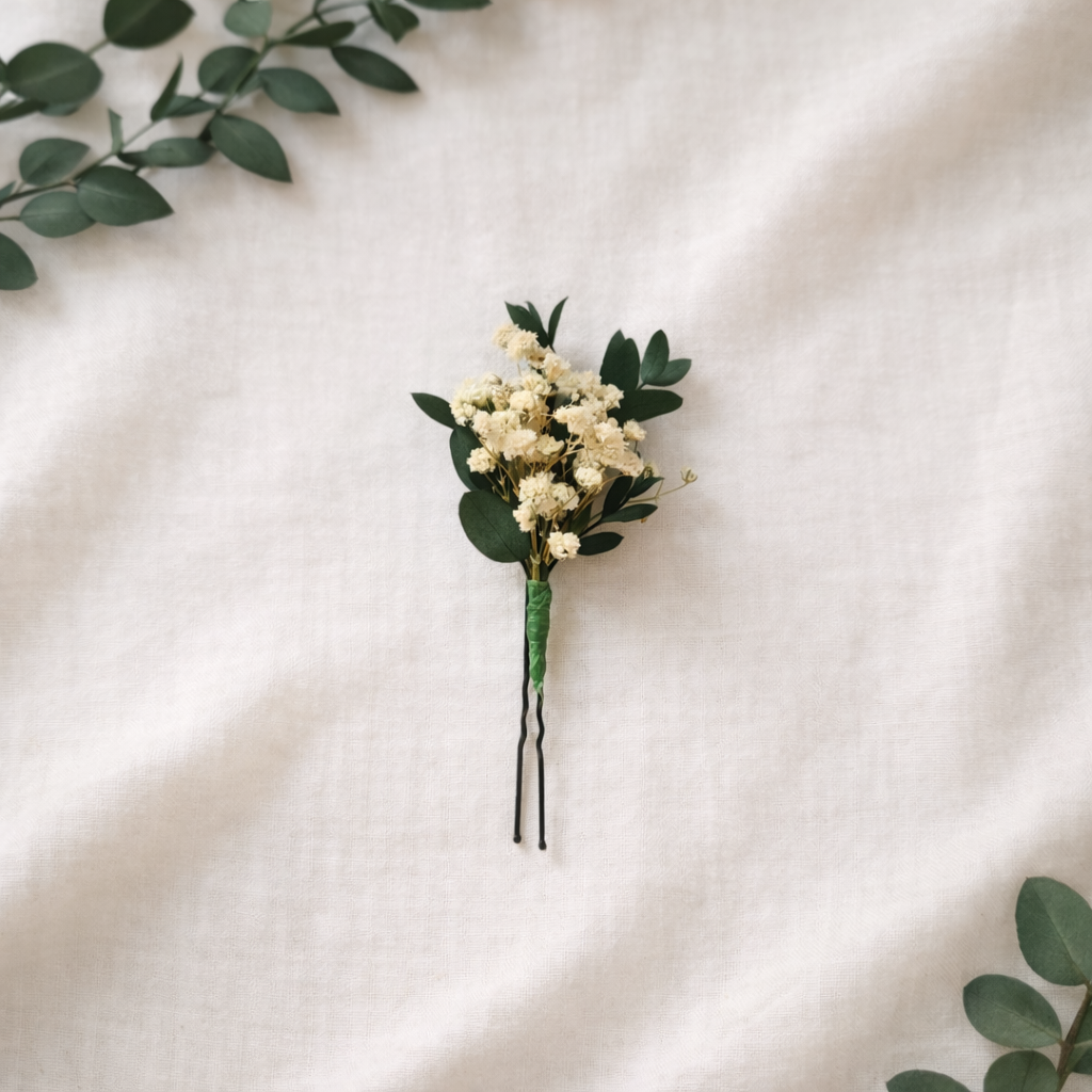Dried Flower Hair Pins: Autumn Wedding Hair Accessories