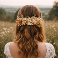 Burnt Orange Dried Flower Hair Comb: Rustic Terracotta Wedding