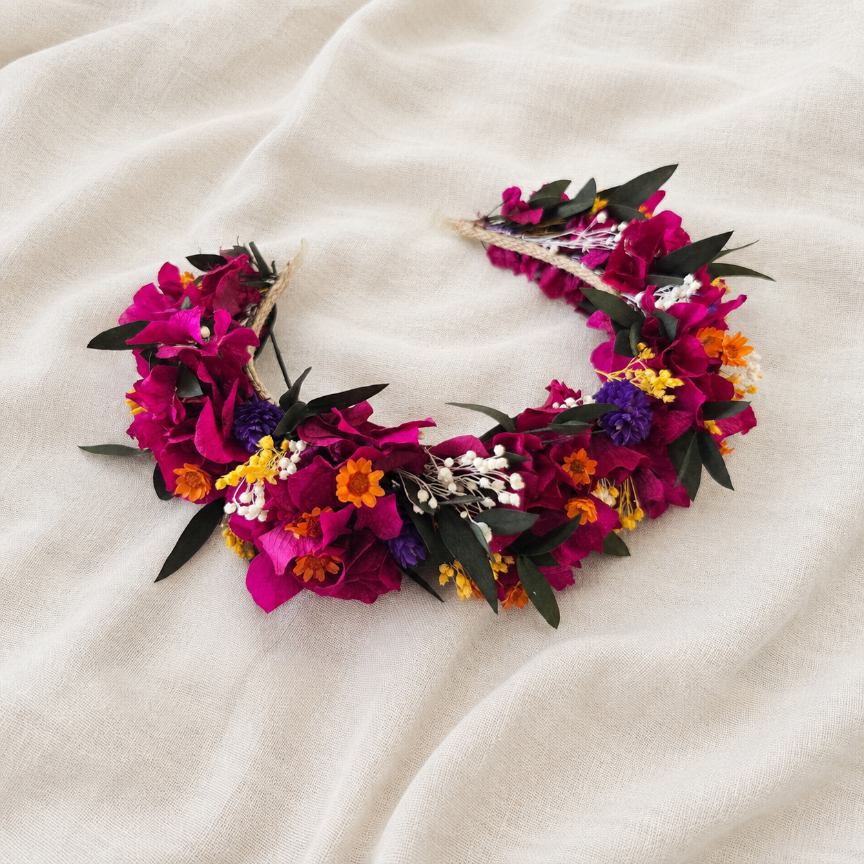 Magenta Flower Bracelet: Boho Bridesmaid Wrist Corsage,Magenta Bridesmaid Set
