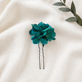 Teal Preserved Flower Hair Pins Set, Boho Bridal Hair Accessories