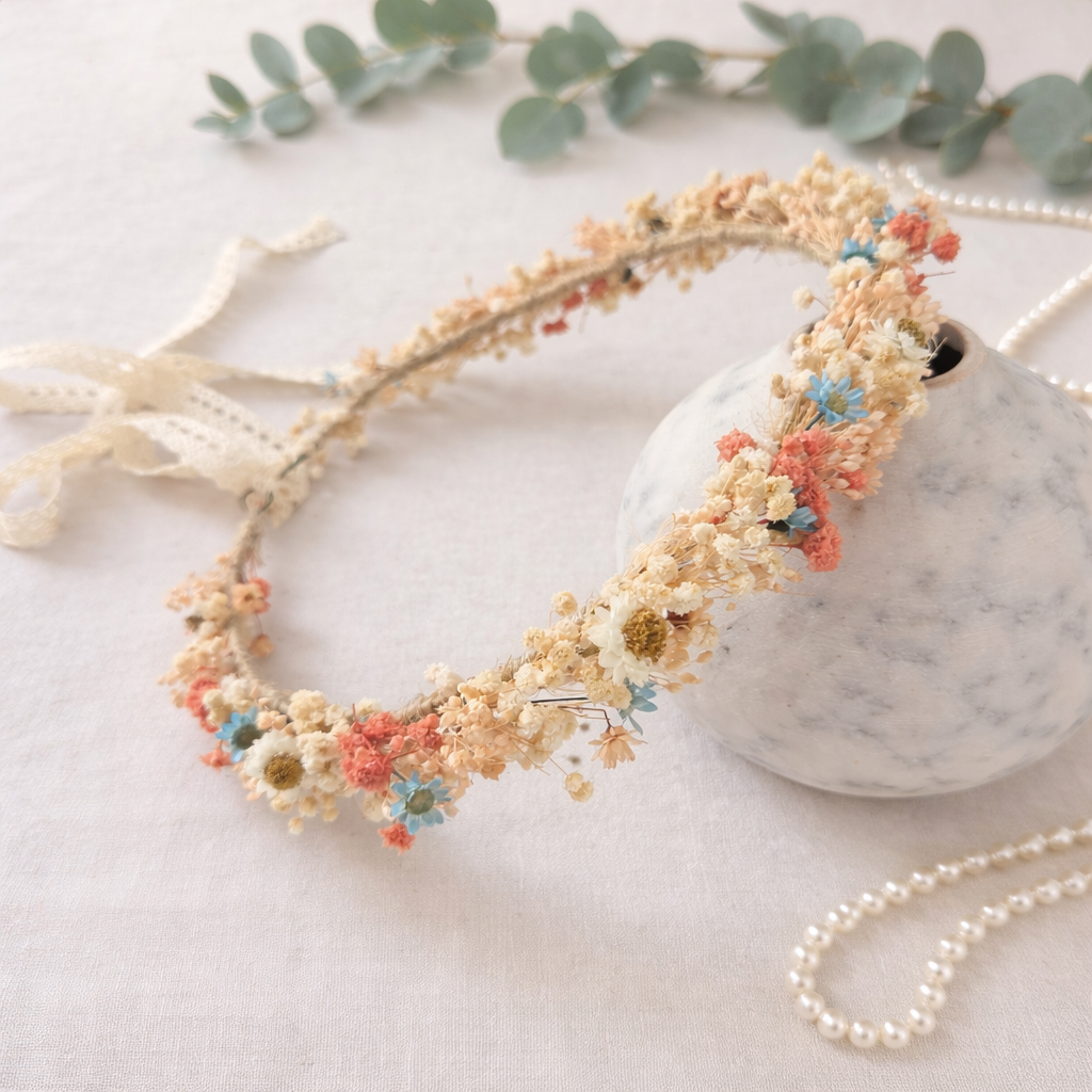 Wildflower Flower Girl Crown, Boho Floral Crown for Child, Junior Bridesmaid Crowns