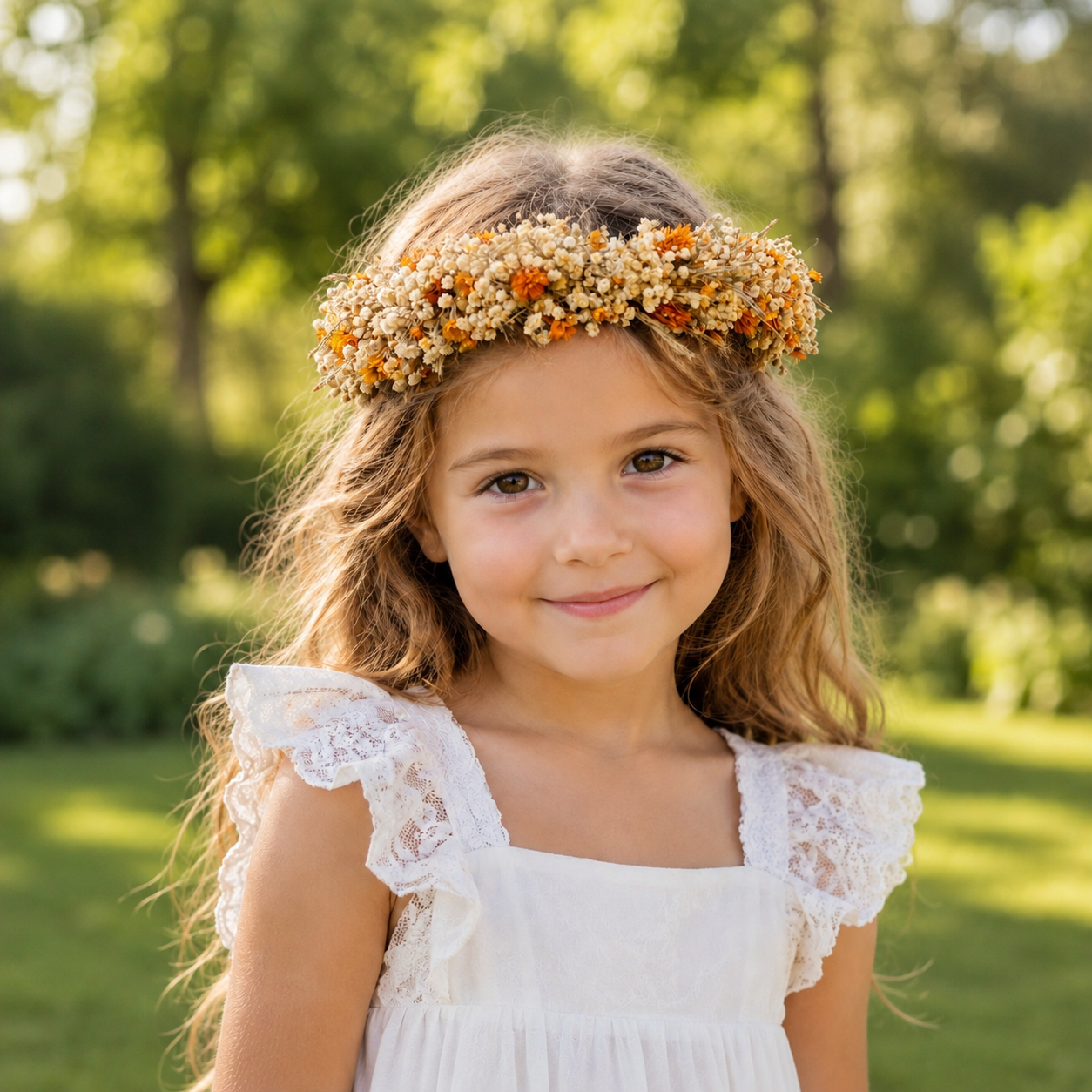 Boho Flower Girl Crown | Dried Flower Crown | Rustic Wedding Headpiece
