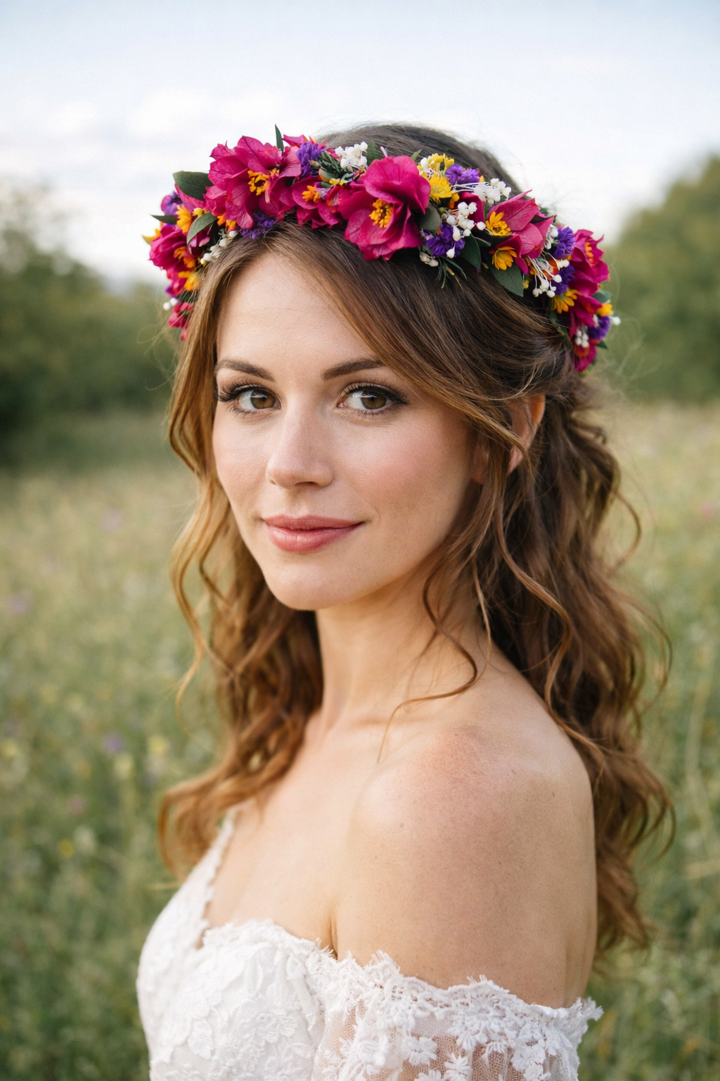Magenta Hydrangea Dried Flower Bridal Bouquet: Rustic Wedding Set