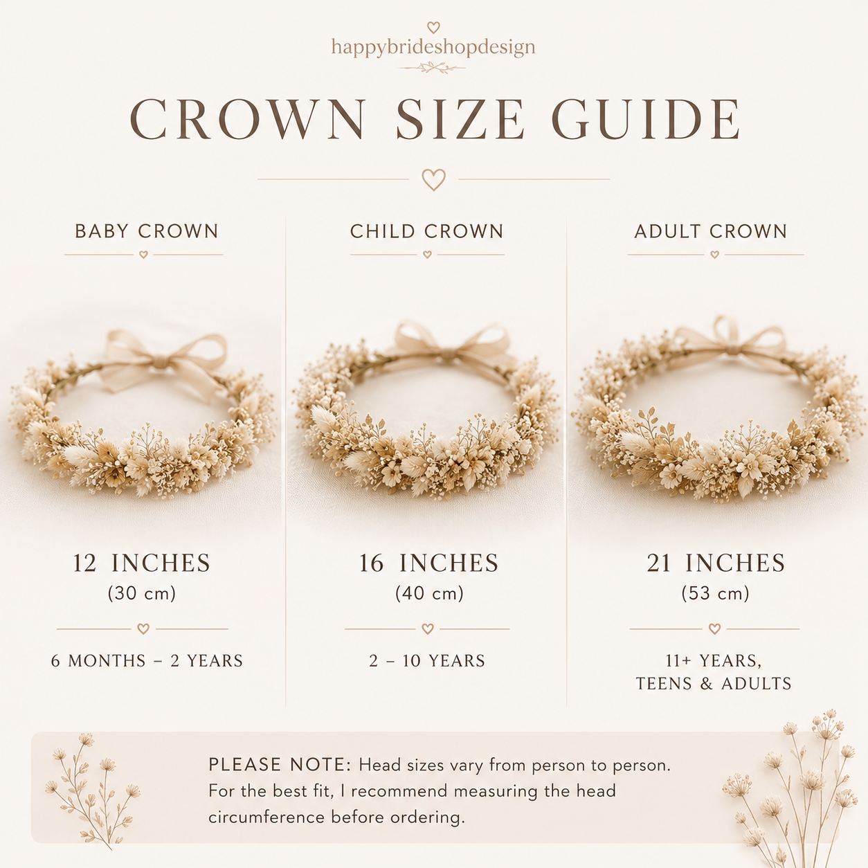 Boho Flower Girl Crown | Dried Flower Crown | Rustic Wedding Headpiece