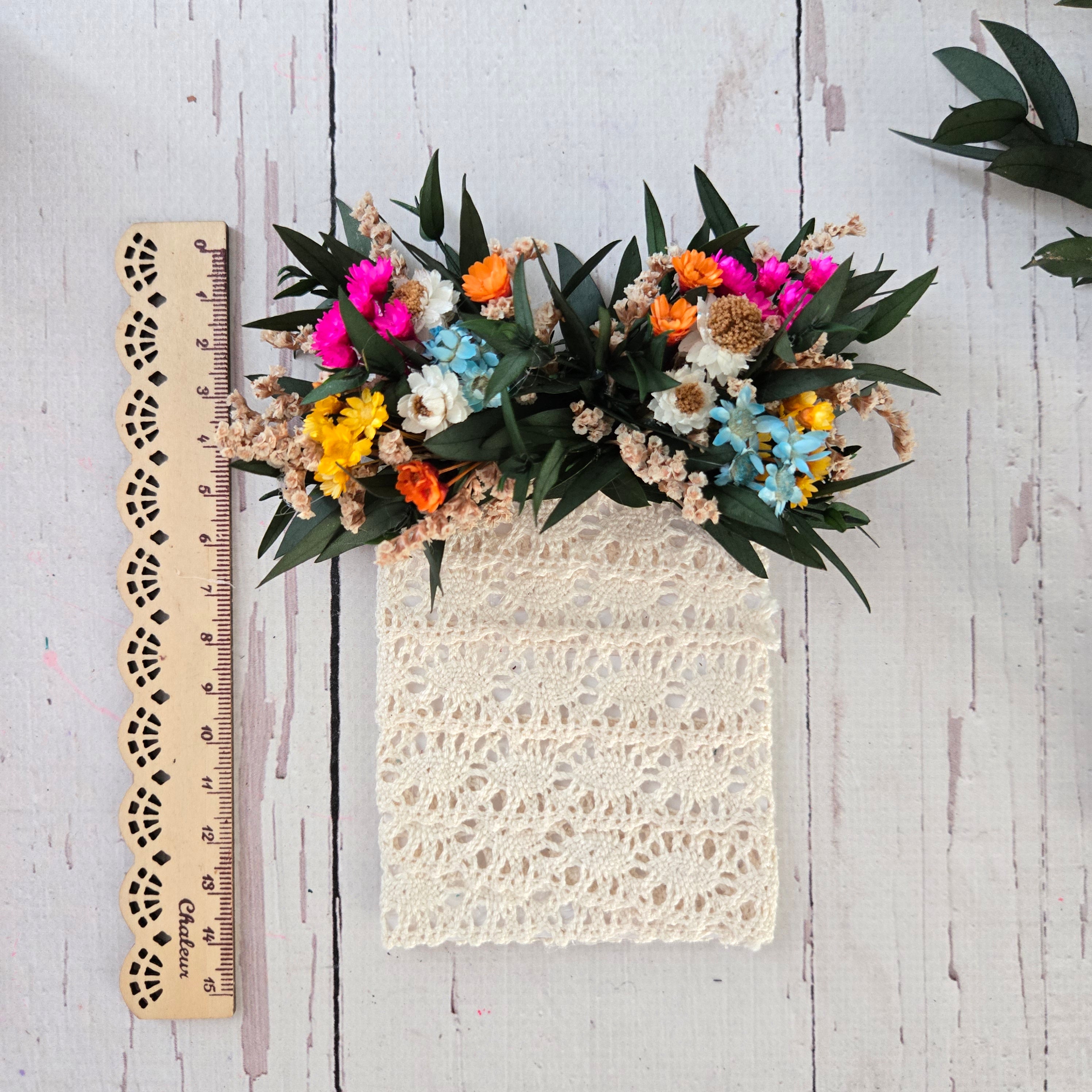 Colorful Dried Flower Headband: Eucalyptus Greenery Wedding Crown