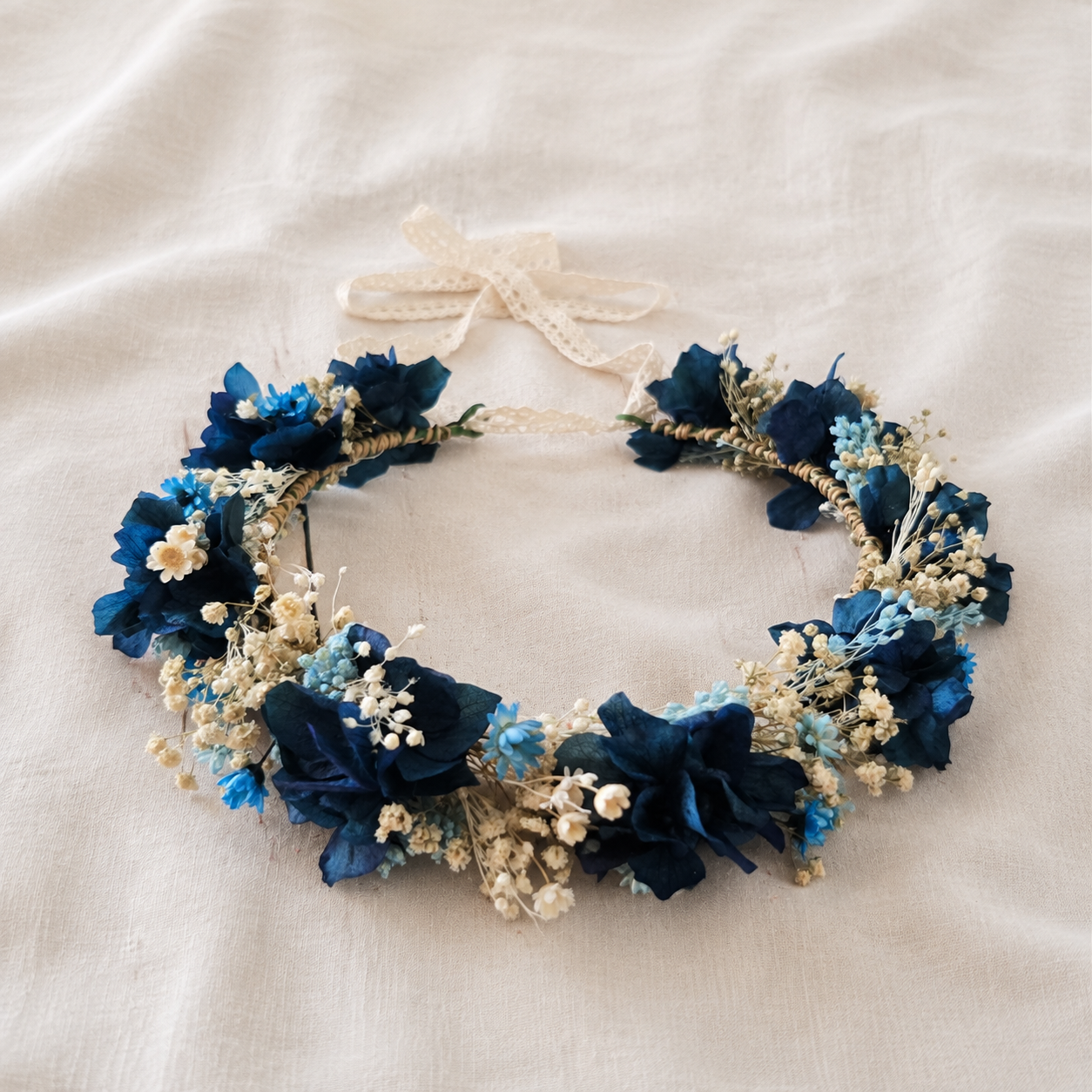 Navy Blue Flower Girl Crown, Bridesmaid Flower Crown