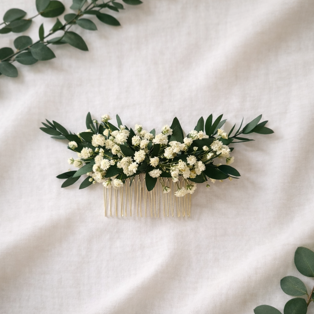 Dark Green Eucalyptus Flower Girl Crown, Woodland Wedding Crown, Junior Bridesmaid Headpiece