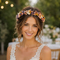 Blush Pink Wildflower Crown, Preserved Flower Halo, Boho Bridal Crown